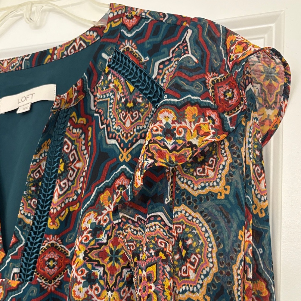 NWOT LOFT Multicolor Long Sleeve Dress - Picture 7 of 8